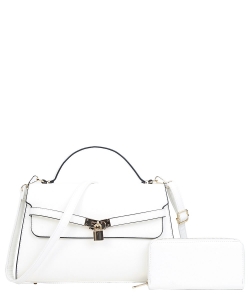 Fashion Satchel Handbag and Wallet YQ8932 WHITE /